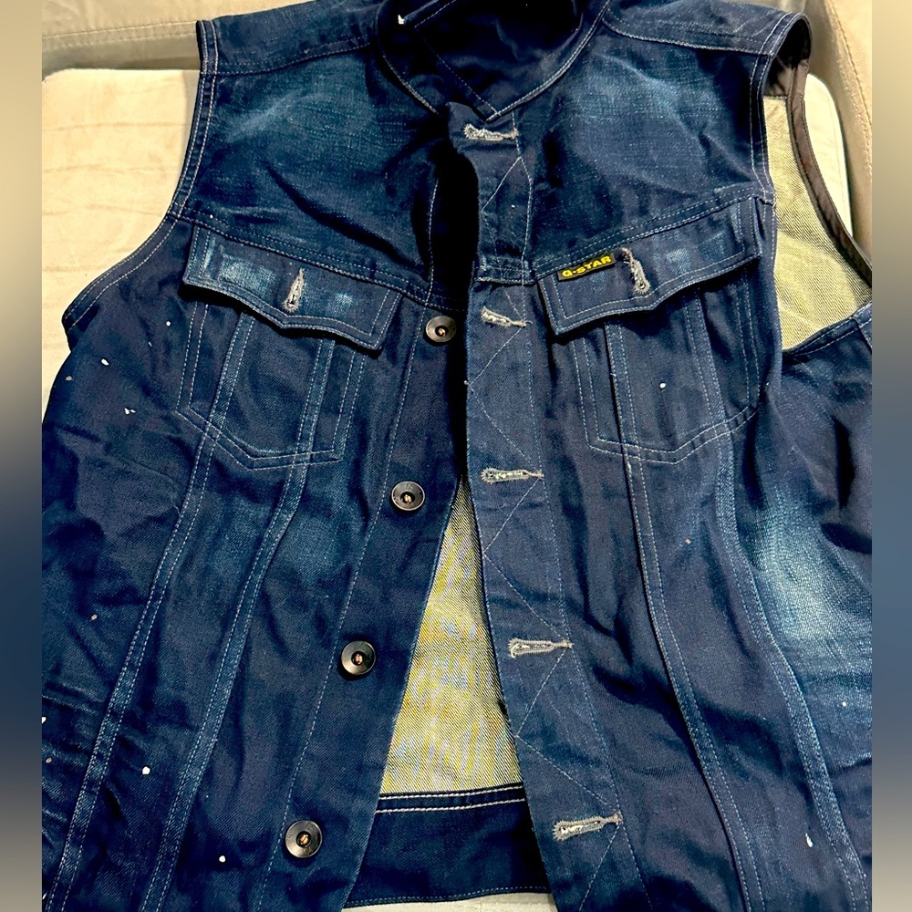 G-star blue Jean vest great condition